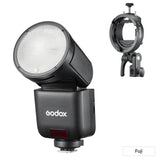 V1Mid Compact Round Head TTL Speedlite & S3 Bracket Kit Fuji