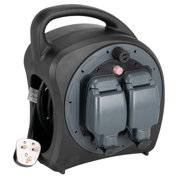PRO ELEC 2 Gang 25m (82ft) IP54 Outdoor Mains Extension Reel