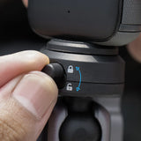 A close up of  the PGYTECH CapLock Action Camera Suction Cup Mount  Locking switch