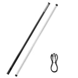 PHOTOOLEX B1200 tube light showing white diffuser, rear controls and charging cable