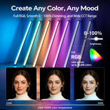PHOTOOLEX B1200 RGB colours and warm-to-cool white light comparison