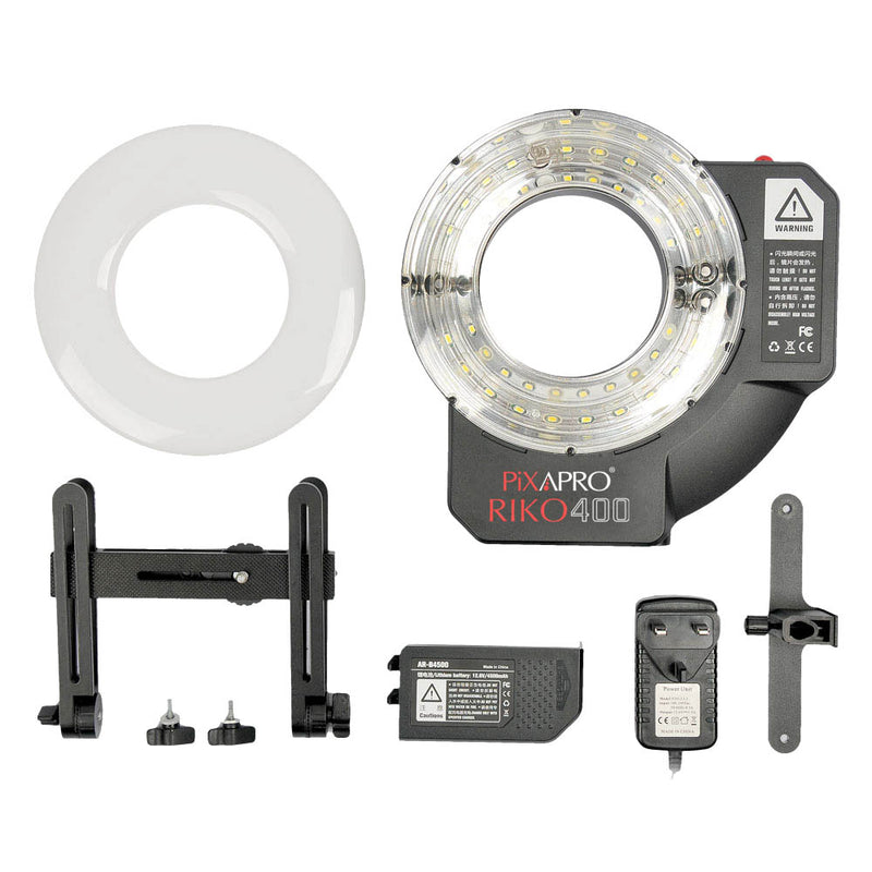 The PiXAPRO RIKO400 LED Ring Box Content