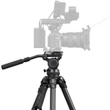 SmallRig x Potato Jet TRIBEX Carbon II Hydraulic Carbon Fibre Tripod Kit Example Set-up with Video Camera