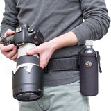 Spider Monkey Water Bottle Holder with Holster Base Example of Use with Photographer