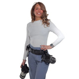 SpiderPro Dual Camera Holster & Belt v3 Suspension System Kit Example Use Attached to Photographer