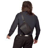 SpiderPro Leather Sling Pouch 5L Camera Bag Attached to Photographer