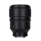 SongRaw AF 50mm F1.2 FE Moonlit Lens  standing Vertically on a white background