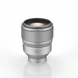 SongRaw AF 85mm F1.2 FE MS Full Frame Autofocus Lens on a reflective white surface
