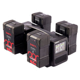PC-P461S 4-Bay Simultaneous Fast Charger (V-Mount) Example in Use with 4x Batteries