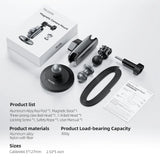 Telesin magnetic camera mount kit with base and arm plus two ball heads and locking screw and safety rope and manual
