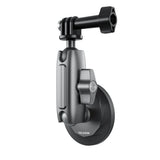 Telesin magnetic camera mount with circular base tilted upright and three-prong attachment
