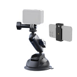 suction cup camera mount shown alongside a smartphone holder