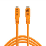 TetherPro Optima 10G USB-C 3.2 High-Visibility Orange Cable (3m Straight to Straight)