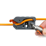 TetherGuard LeverLock Plus Plate (TT-LLPLUS) Close up example Set-Up with Cable and Clamp