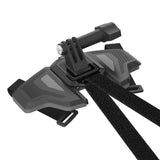 Telesin helmet chin mount showing straps and camera mounting screw