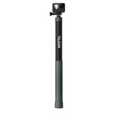 TELESIN selfie stick retracted with an action camera attached.