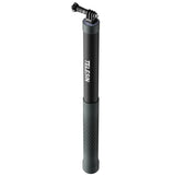 Angled close-up of the TELESIN selfie stick, camera mount and textured silicone grip.