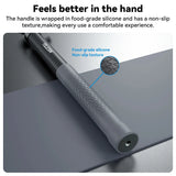 Close-up of the TELESIN selfie stick’s textured silicone handle and threaded base.
