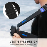 Adjusting the Telesin vest chest strap with an action camera mounted
