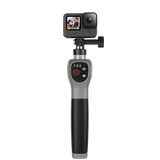 TELESIN underwater remote selfie stick with GoPro mounted and pole retracted.