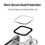 Exploded view of the TELESIN housing’s tempered-glass window and rubber sealing ring