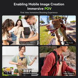 Hands-free POV filming examples showing family activities, pets, cooking and travel.