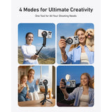 Telesin selfie stick used for outdoor selfies, handheld filming and tabletop recording