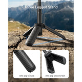 Telesin mini tripod with three unfolded legs, textured grips and anti-slip silicone feet