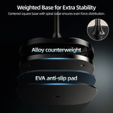 Exploded view of the TELESIN stand base showing alloy counterweight and EVA anti-slip pad