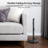 TELESIN floor phone stand with its articulated arm folded inward for storage
