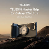 TELESIN Master Grip for Galaxy S26 Ultra displayed on rocks at sunset