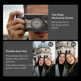 TELESIN Master Grip two-stage shutter demonstration and 1x versus 3x zoom examples