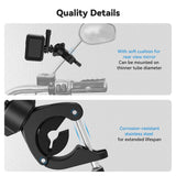 TELESIN clamp with cushioning for a motorcycle mirror stem and stainless steel screw hardware
