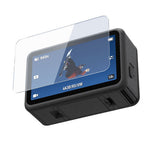 TELESIN AR tempered glass protector positioned over the DJI Osmo Action 6 rear screen