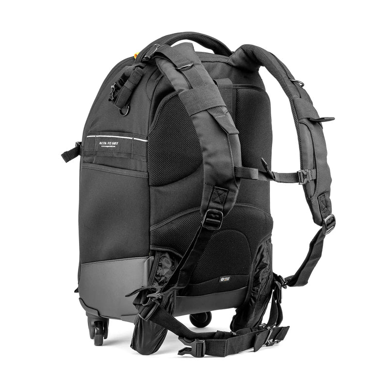 Vanguard Alta Fly 58T 27L 4-Wheel Camera Roller Bag & Convertible Backpack (SPECIAL ORDER) Rear View with Shoulder Straps