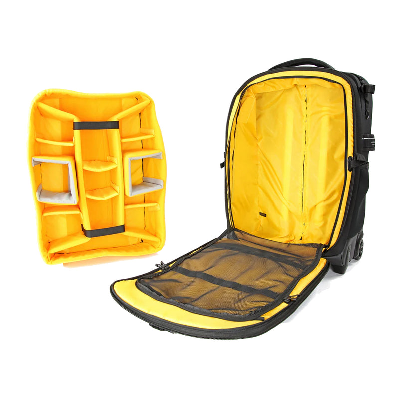 Vanguard Alta Fly 62T 36L Large 2-Wheel Professional Photography Gear Roller Bag Fully Opened with Interior Removed