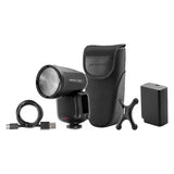 FJ100 M 100Ws Multi-Brand Touchscreen Speedlight Box Content
