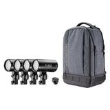 FJ100 100Ws Off-Camera Strobe with FJ-T1 M Multi-Brand Trigger 4-Light Backpack Kit