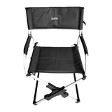 PiXAPRO black foldable director’s chair with armrests and silver-coloured frame