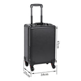 Closed PiXAPRO makeup trolley case with dimensions of 47 cm high, 34 cm wide and 25 cm deep