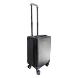 Black PiXAPRO makeup trolley case with extended telescopic handle and wheels