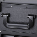 Close-up of the carry handle on the PiXAPRO makeup trolley case