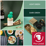 Hard-Wearing Dual-Sided Coated Coloured Paper Background - Light/Dark Green