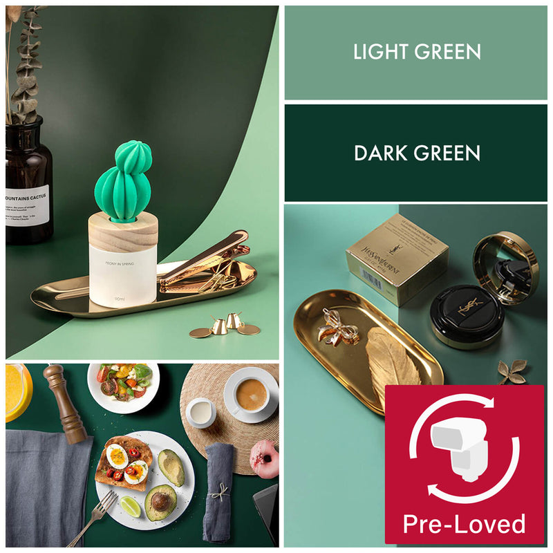 Hard-Wearing Dual-Sided Coated Coloured Paper Background - Light/Dark Green
