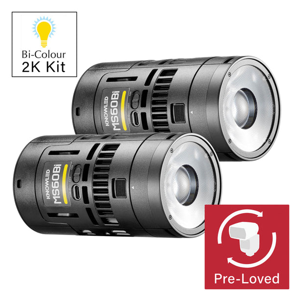 KNOWLED MS60Bi 2K Super Compact Bi-Colour LED Video Light Twin Kit