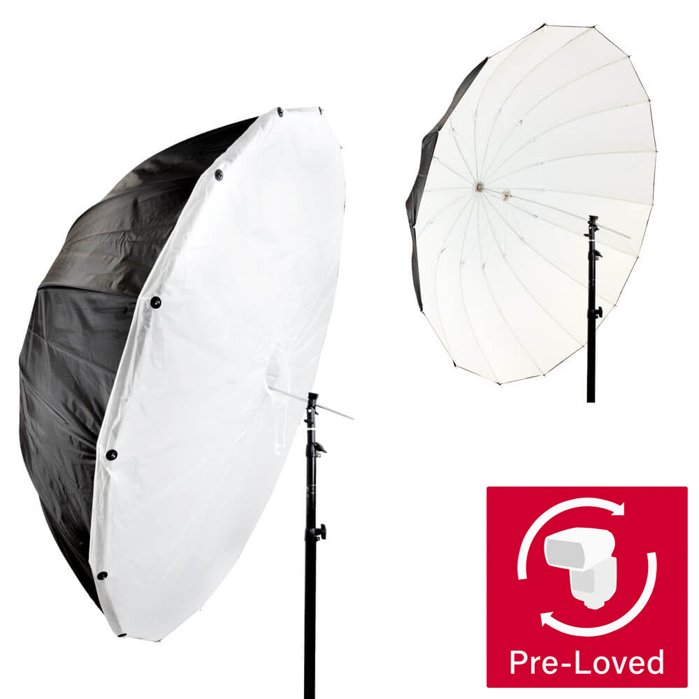 130cm (51") Black/White 16-Sided Parabolic Nylon Umbrella with Removable Diffusion (Missing: Carry Bag)