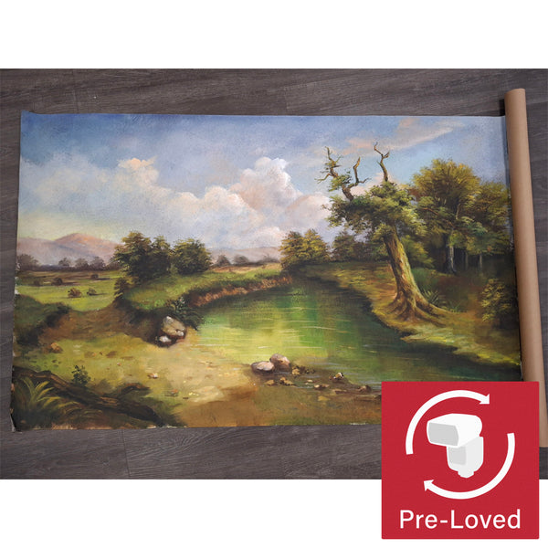Small Hand-Painted Canvas Landscape Background
