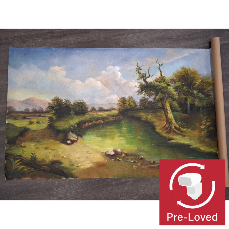 Small Hand-Painted Canvas Landscape Background