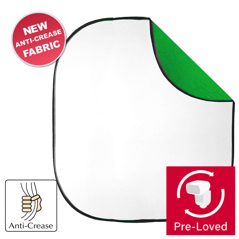 2x2.3m Dual-Sided Green/White Collapsible Twist Background