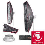 30x140cm (11.8"x55.1") Quick Installation Strip Umbrella Softbox with 4cm Grid (Bowens S-Type)